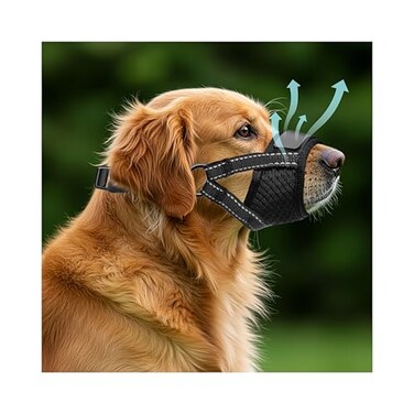 Evollax Dog Muzzle for Large Dogs Soft Breathable Muzzle for Large Sized Dog with Air Mesh Adjustable Mussels for Dogs Grooming Muzzles to Prevent Biting Barking Chewing Allows Panting Drinking