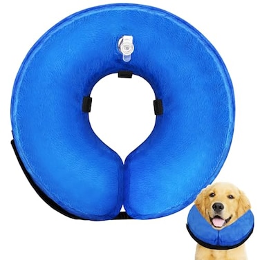 AVCCAVA Dog Cone Collar for Small Medium Large Dogs After Surgery Inflatable Doggie Neck Donut Collar Recovery ECollar Soft Adjustable Dog Cones Alternative Protective Pet Cones for Dogs