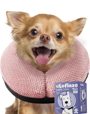 Loflaze Soft Inflatable Dog Cone for Large Medium Small Dogs Cats Neck Donut E Collar Alternatives for Recovery