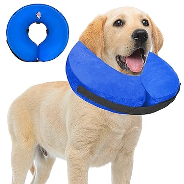 VCTERFK Inflatable Dog Cone Collar After Surgery Soft Dog Neck Donut Collar Blow up Donut ECollar for Small Medium Large Dogs and Cats Dogs Recovery Cone Alternative