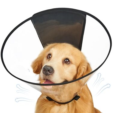 Didopet Dog Cone Collar Transparent Recovery Cone for Large Medium Small Dogs Soft Elizabethan Collar After Surgery to Prevent Licking Wound Enhanced Visibility Patented