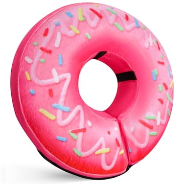 Katoggy Inflatable Dog Cone Collar for Dogs After Surgery Soft Adjustable Blow up Donut Dog ECollar for Small Medium Large Dog and CatsPink Donut
