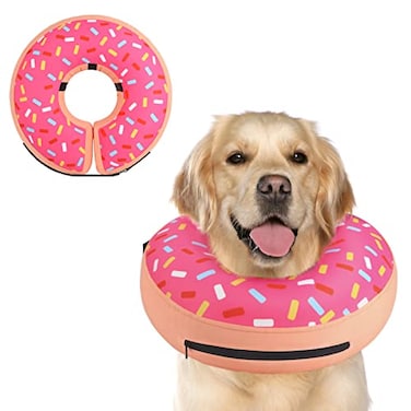 Supet Inflatable Dog Cone Collar Alternative After Surgery Dog Neck Donut Collar Recovery E Collar for Neuter Soft Pet Cone for Small Medium Large Dogs