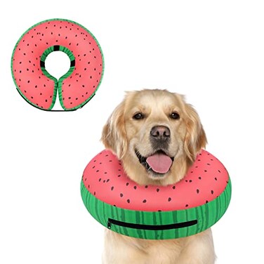 Supet Inflatable Dog Cone Collar Alternative After Surgery Dog Neck Donut Collar Recovery E Collar Soft Pet Cone for Small Medium Large Dogs