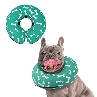 Supet Inflatable Dog Cone Collar for Large Medium Small Dogs Soft Cone Collar for Dogs Cats ECollar Doggie Neck Donut Dog Cone Alternative After Surgery