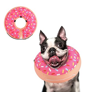 Supet Inflatable Dog Cone Collar Alternative After Surgery Doggie Neck Donut Collar Recovery ECollar for Post Surgery Soft Dog Cone for Small Medium Puppies Cats