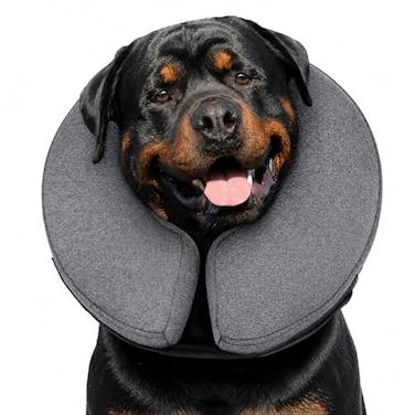 MIDOG Dog Cone Inflatable Soft Donut Collar Alternative for Dogs After Surgery Protective Recovery Collar Prevents Licking Comfortable ECollar Alternative for Small Medium Large Dogs Gray XL
