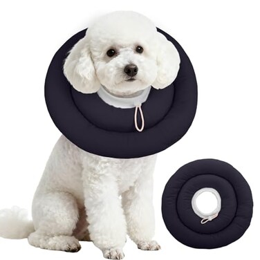 IDOMIK Dog Recovery Collar Waterproof Soft Dog Cone After Surgery Comfy Protective Elizabethan Collar Alternative for Dogs Cats Adjustable Pet Neck Donut Cone AntiLicking Biting WoundsGreyM