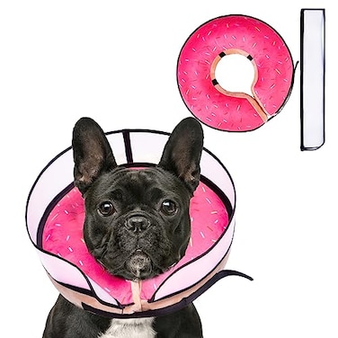 Mariyago Inflatable Dog Cone Collar with Enhanced AntiLicking Soft Neck Donut for Dogs Cats Recovery Pet Cone Collar After Surgery for Large Medium Small Dogs Donut Pink Medium