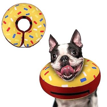 Supet Inflatable Dog Cone Collar Alternative After Surgery Doggie Neck Donut Collar Recovery ECollar for Post Surgery Soft Dog Cone for Small Medium Puppies Cats