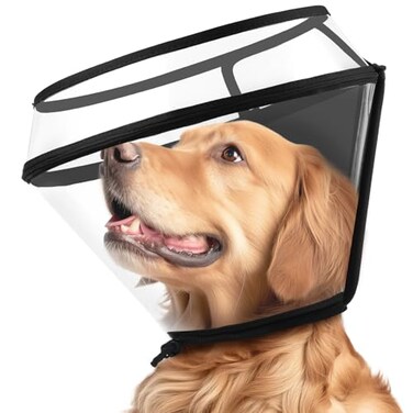 BONTHEE Dog Cone Collar for After SurgeryTransparent Dog Cones Alternative for Small Large Medium Size DogsAdjustable Depth Pet Recovery CollarsElizabethan Collar for Dogs Stop Licking WoundS