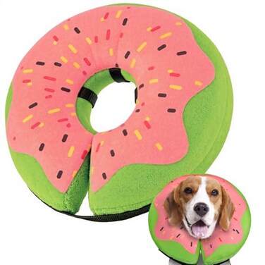 Gimars Inflatable Dog Cone Alternative Dog Donut Collar After Surgery Soft Neck Pillow Recovery Cone Elizabethan Collar Alternative for Medium Dogs
