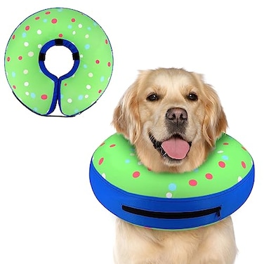 Supet Inflatable Dog Cone Collar Alternative After Surgery Dog Neck Donut Collar Recovery E Collar for Neuter Soft Dog Cone for Small Medium Large Dogs
