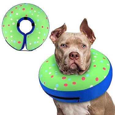 Supet Inflatable Dog Cone Collar Alternative After Surgery Dog Neck Donut Collar Recovery E Collar for Neuter Soft Pet Cone for Small Medium Large Dogs