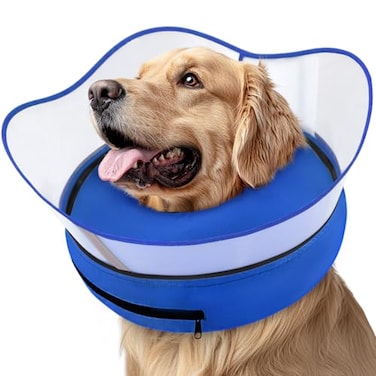 Supet Raised Inflatable Dog Cone Collar to Stop Licking Soft Dog Cone Alternative After Surgery Pet Neck Donut Collar for Small Medium Large Dogs