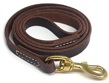 YOOGAO Pet Genuine Leather Dog Training Leash 46 ft Length 35 inch Width for Medium and Large Dogs4 feet