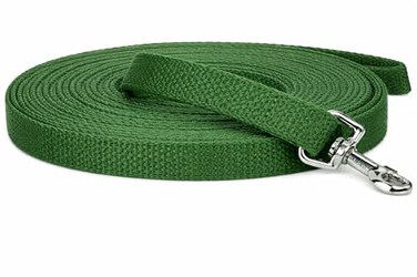 OmniPet Cotton Dog Training Lead 30ft Green Soft Woven Dog Training Leash for Obedience Recall and Control Training