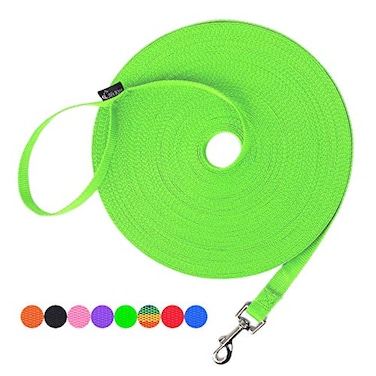 Hi Kiss DogPuppy Obedience Recall Training Agility Lead 15ft 20ft 30ft 50ft 100ft Training Leash Great for Training Play Camping or Backyard 20 Feet Green