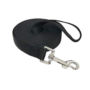 MANDAO Nylon Training Dog Leash for Small Medium Large Dogs 15ft 20ft 30ft 50ft Long Leash DogPuppy Lead for Obedience Recall Training Camping 15ft Black