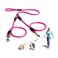 Pawtitas Double Leash for Two Dogs Great for Walking Training Comfortable Shock Absorbing Reflective Pet Rope Leash for 2 Dogs 6ft MediumLarge Pink