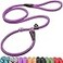 Fida Durable Slip Lead 6 FT x 12 Heavy Duty Rope Leash for Large Medium Dogs No Pull Pet Training Leash with Highly Reflective Purple