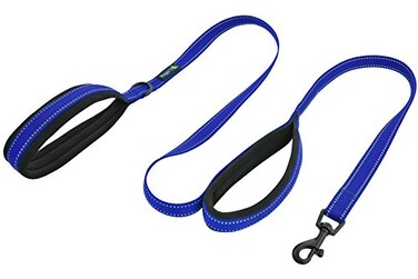 Waggin Tails Double Handle Dog Leash 5ft Long Heavy Duty Dog Leash with Paded Traffic Handles for Extral Control and Training Dual Handles Leads Large Medium Small Dogs Royal Blue