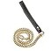 RUMYPET 3FT4FT5FT Heavy Duty Gold Dog Chain Leash 14MM Stainless Steel Miami Cuban Link Chain with Durable Genuine Leather Handle for Training Walking14mm3ft