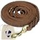 Leatherow Leather Dog Leash 8 FT Long x 58 Inch Wide Heavy Duty Braided Leather Training Leash for Small and Medium Dogs Soft Comfortable Grip Durable Walking Puppy ObedienceDark Brown 8 FT