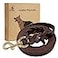 FAIRWIN Braided Leather Dog Training Leash 6 Foot Military Grade Heavy Duty Dog Leash for Large Medium Small Dogs Brown M58 x 6ft