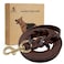 FAIRWIN Braided Leather Dog Training Leash 6 Foot Military Grade Heavy Duty Dog Leash for Large Medium Small Dogs Brown M58 x 6ft