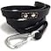 Enthusiast Gear Heavy Duty Leather Dog Leash with Locking Carabiner Strong Training Walking Leash for Large Dogs Full Grain Genuine Leather 6 FT x 34 Black