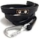 Enthusiast Gear Heavy Duty Leather Dog Leash with Locking Carabiner Strong Training Walking Leash for Large Dogs Full Grain Genuine Leather 6 FT x 34 Black