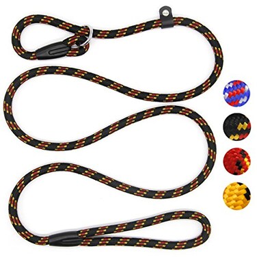 Coolrunner Durable Dog Slip Rope 5 FT Training Leash Strong Adjustable Pet Slipknot for Small Medium Dogs 1080 lb Black