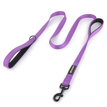 Plutus Pet Dog Leash 6ft Long Traffic Padded Two Handle Heavy Duty Reflective Double Handles Lead for Control Safety Training Leashes for Large Dogs or Medium Dogs Dual Handles Leads Purple