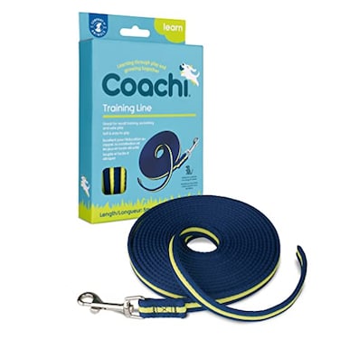 Coachi Training Line 5m Safe Training Outdoors Recall Training Dog Puppy Socialization Lightweight Soft to Hold Suitable for Small Medium Dogs Puppies Navy and Lime