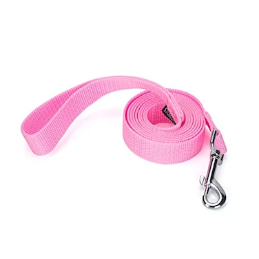 Siumouhoi Strong Durable Nylon Dog Training Leash 1 Inch Wide Traction Rope 6 ft Long for Small and Medium Dog Pink 6 Feet