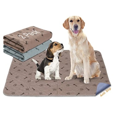 Peepeego 2Pack 36x36 Dog Pads Washable and Free Dog Comb Reusable Puppy Pads with Fast Absorbent Waterproof Non Slip Incontinence Pads for Training Whelping for Playpen Crate Kennel
