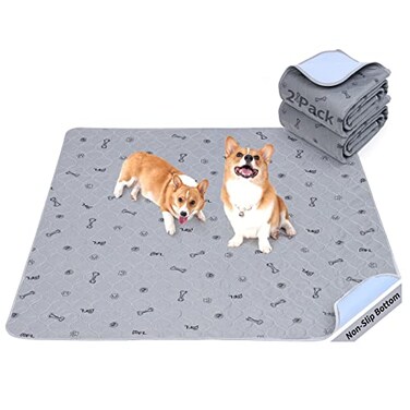 PICK FOR LIFE 2Pack Puppy Pads Washable 48x48 Reusable Pee Pads for Dogs Absorbent Whelping Pads Waterproof Dog Rug NonSlip Protector for HousbreakingPotty TrainingBed Couch Carpet