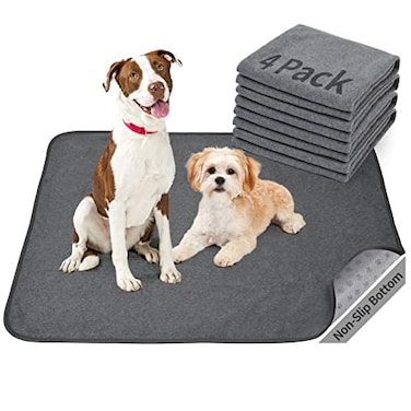 PICK FOR LIFE Washable Pee Pads for Dogs 24x36 4 Pack Reusable Whelping Pads Absorb Dog Mats NonSlip Puppy Training Pads for Whelping Potty Training Playpen Crate