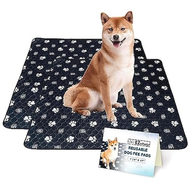 EZwhelp Reusable Dog Pee Pads Washable Waterproof Mats for Dog Potty Training or Whelping Pads 24x48 Inch 2 Pack