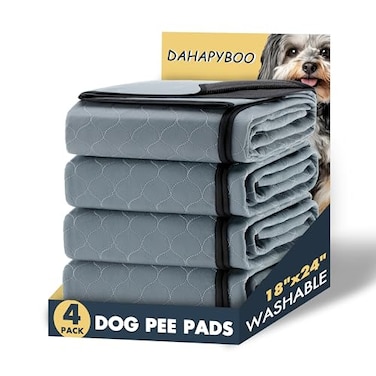 DAHAPYBOO Washable Pee Pads for Dogs4 Pack Reusable Puppy Pads for Dogs18x24 NonSlip Waterproof Pet Training Pads for Crate Playpen Bed SofaWhelping Box Potty Training