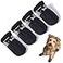 TEOZZO Dog Shoes Dog Boots Paw Protector AntiSlip Sole Winter Dog Booties with Reflective Straps Dog for Small Medium Dogs 4PCS Black Size 7 216Width