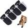 TEOZZO Dog Shoes Dog Boots Paw Protector AntiSlip Sole Winter Dog Booties with Reflective Straps Dog for Small Medium Dogs 4PCS Black Size 7 216Width