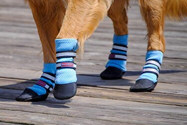 Bark Brite Lightweight Neoprene Paw Protector Dog Boots Designed for Comfort and Breathability in 5 Sizes Blue Md