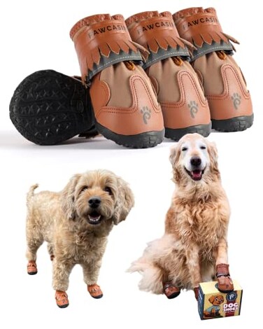 Pawcasins Dog Booties Paw Protectors Shoes for Small Medium Large Dogs Snow Rain Boots Winter Summer Size 5