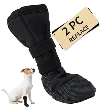 Snugrance 2PCS Dog Paw Wound Recovery Boot LickProof Protection NonSlip Pet Shoe with SelfAdhesive Strap Soft Protector for Medium to Large Dogs L