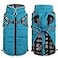 Geyecete Winter Warm Coat Waterproof Jacket with Harness Traction BeltPet Outdoor Jacket for Medium Small Dogs Blue