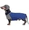 Geyecete Dachshund CoatDachshund Winter CoatWarm Waterproof Windproof High Neckine String Holes Miniature Dachshund Jacket for Small DogBlueM