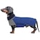 Geyecete Dachshund CoatDachshund Winter CoatWarm Waterproof Windproof High Neckine String Holes Miniature Dachshund Jacket for Small DogBlueM