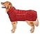 Geyecete Dog Bathrobe Towel Dog Drying CoatPineapple Grid Fast Drying Super Absorbent Pet Dog Cat Bath Robe TowelRedL